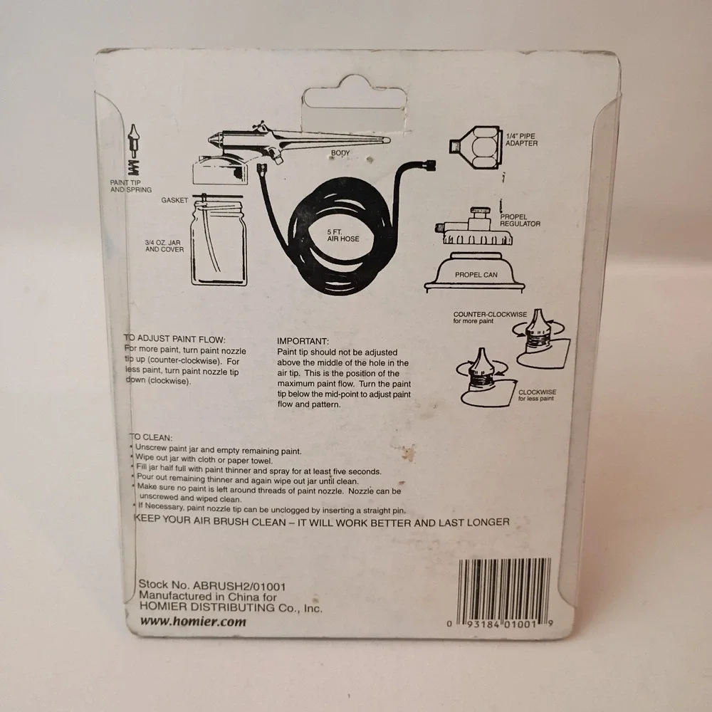 Air Brush Set Hobby/ Craft Adjustable 3/4